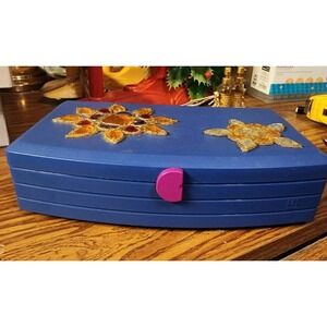 Vintage Caboodles 2706 Makeup Travel Case W/ Vintage Jeweled Appliques & Mirror